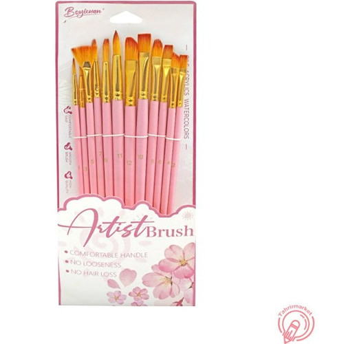 ست 12عددی قلمو جور هنری پاستلی