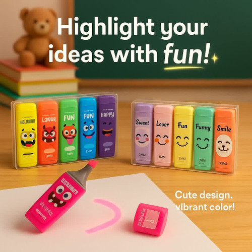 ست 6 رنگ ماژیک هایلایت پاستلی مینی معطر مپرومکس