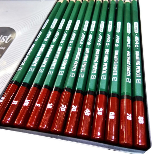 ست مداد طراحی 12 رنگ آرتیست فلزی آریا