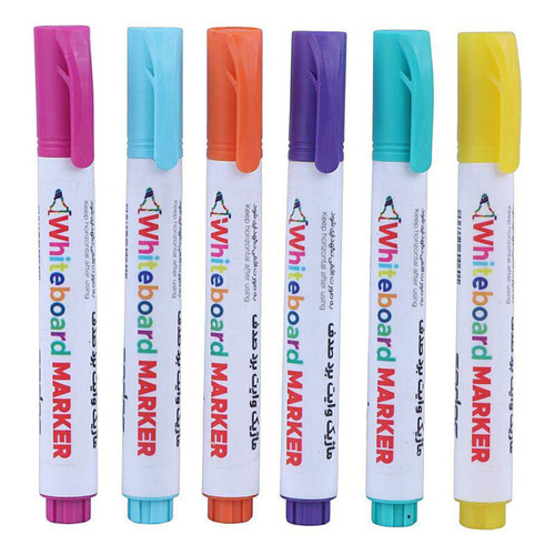 ست 6 عددی ماژیک وایت برد رنگ فانتزی صدف نوک گرد