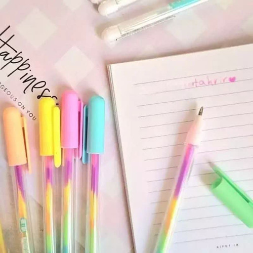 ست شش عددی روان نویس (خودکار) رنگین کمانی